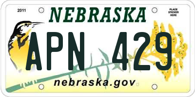 NE license plate APN429