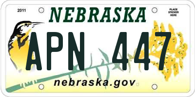 NE license plate APN447