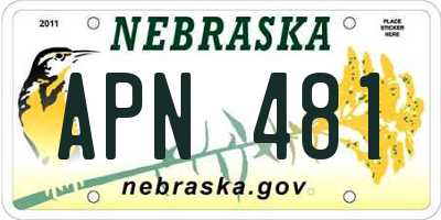 NE license plate APN481