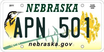 NE license plate APN501