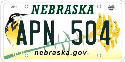 NE license plate APN504