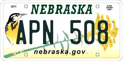 NE license plate APN508