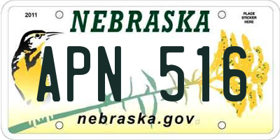 NE license plate APN516
