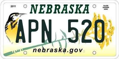 NE license plate APN520