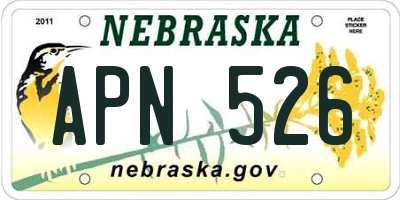 NE license plate APN526