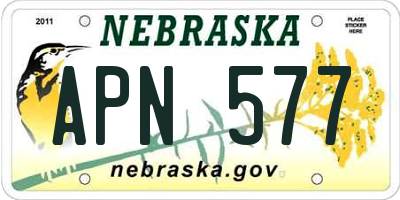 NE license plate APN577