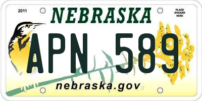 NE license plate APN589