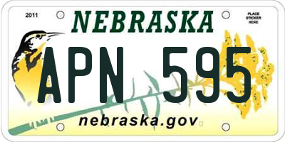 NE license plate APN595
