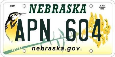 NE license plate APN604