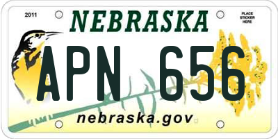 NE license plate APN656