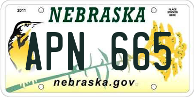NE license plate APN665