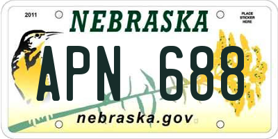 NE license plate APN688