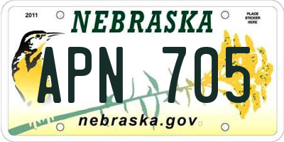 NE license plate APN705
