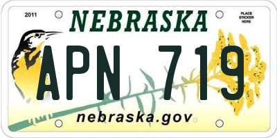 NE license plate APN719