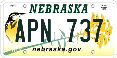 NE license plate APN737
