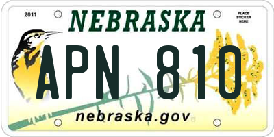 NE license plate APN810