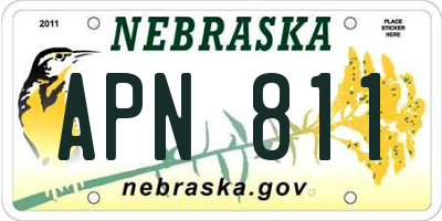 NE license plate APN811