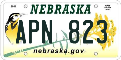 NE license plate APN823
