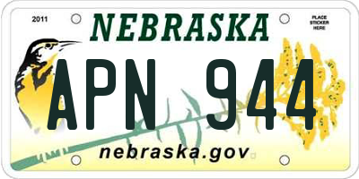 NE license plate APN944