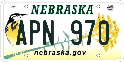 NE license plate APN970