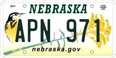 NE license plate APN971