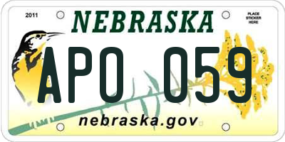 NE license plate APO059