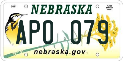 NE license plate APO079