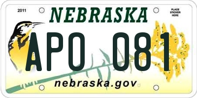 NE license plate APO081
