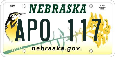 NE license plate APO117