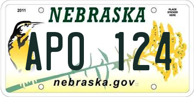 NE license plate APO124