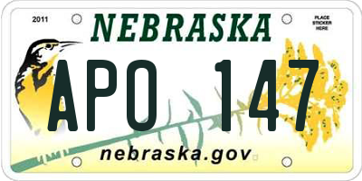 NE license plate APO147