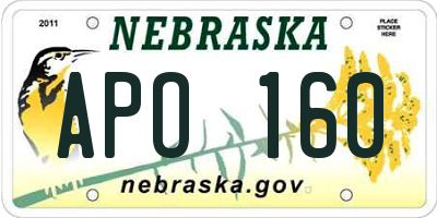 NE license plate APO160