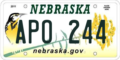 NE license plate APO244