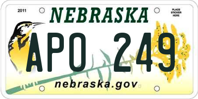NE license plate APO249