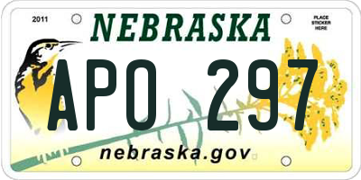 NE license plate APO297