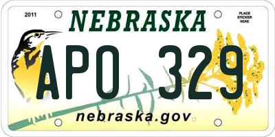 NE license plate APO329