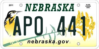 NE license plate APO441