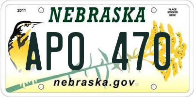 NE license plate APO470