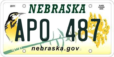 NE license plate APO487
