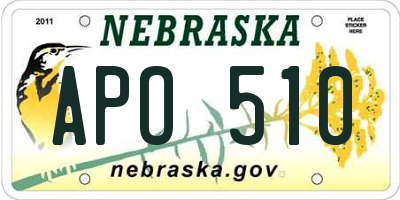 NE license plate APO510