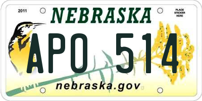 NE license plate APO514
