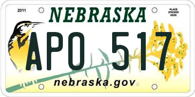 NE license plate APO517