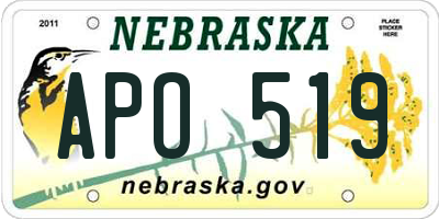 NE license plate APO519