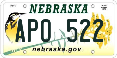 NE license plate APO522