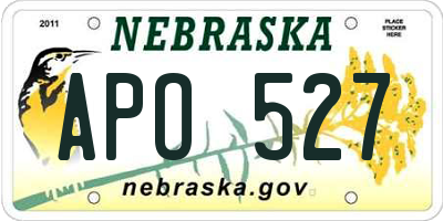 NE license plate APO527