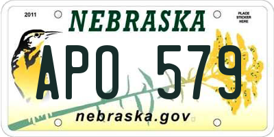 NE license plate APO579