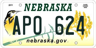 NE license plate APO624