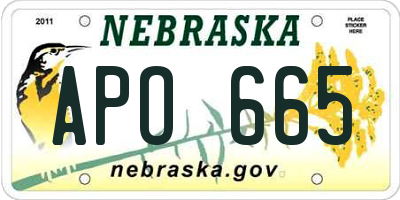 NE license plate APO665