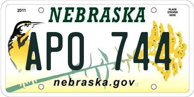 NE license plate APO744