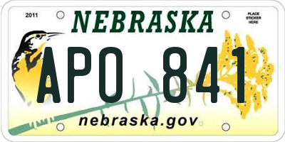 NE license plate APO841